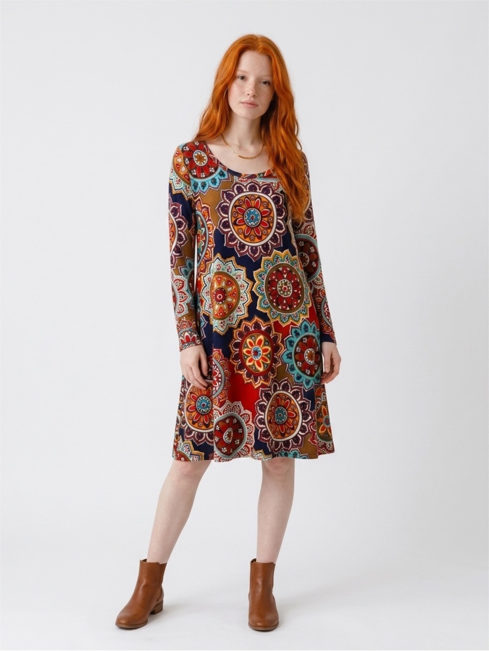 HIMONE XL Colorful Boho Medallion Top